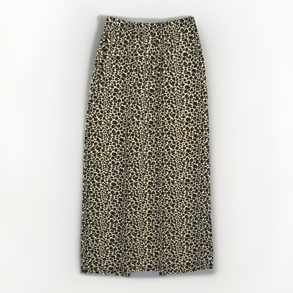 Vintage I.N. Studio Leopard Print Maxi Skirt Womens S Stretch Animal Made USA